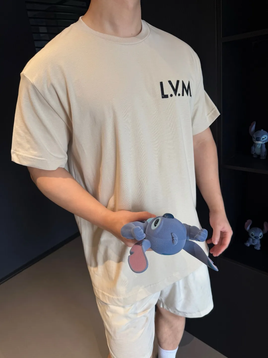 Louis Vuitton/Louis Vuitton 26ss embroidered logo letter short sleeves